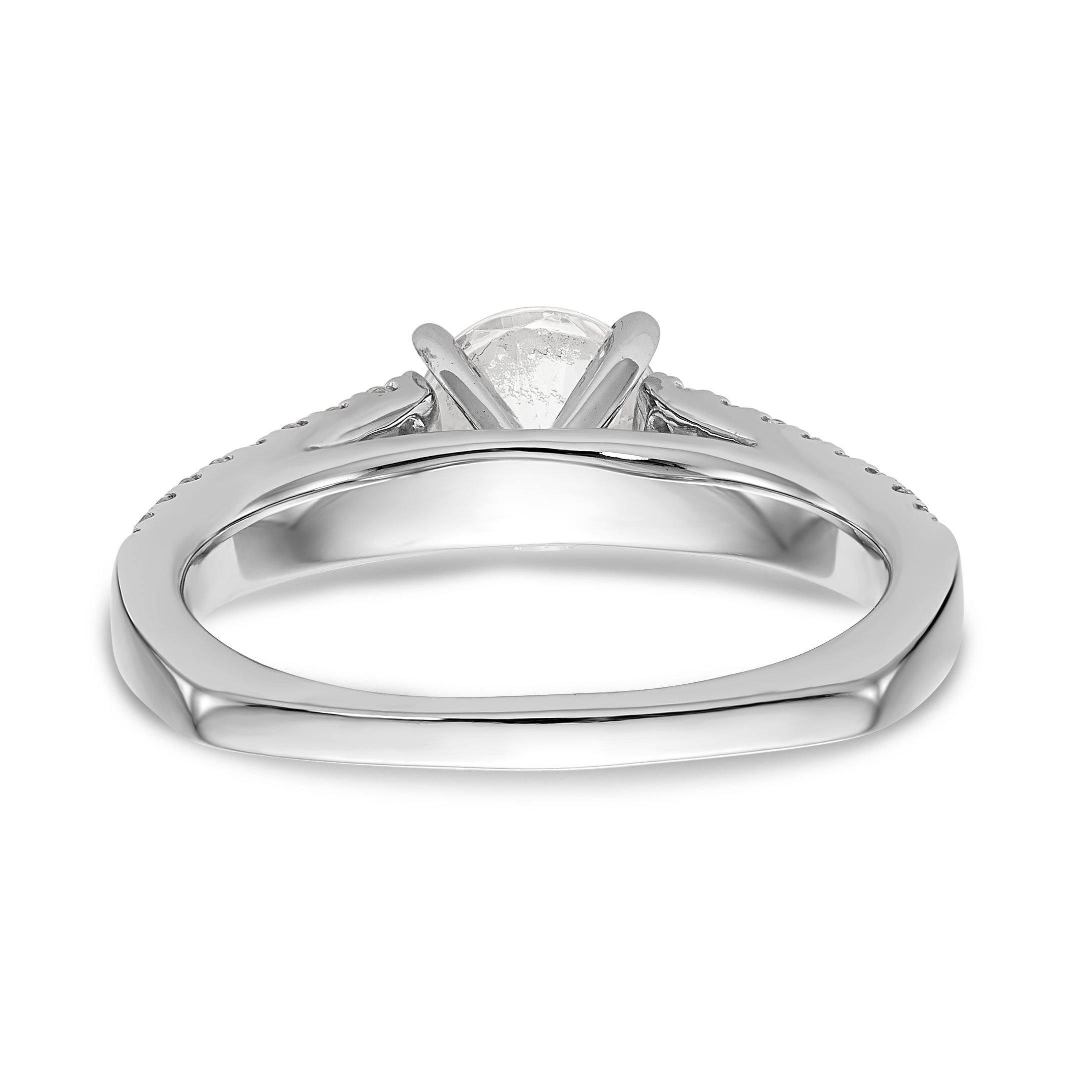 14-Karat-Weißgold-Verlobungsring mit simulierten Diamanten