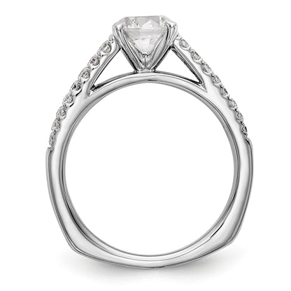 14K Weißgold Verlobungsring mit simulierten Diamanten