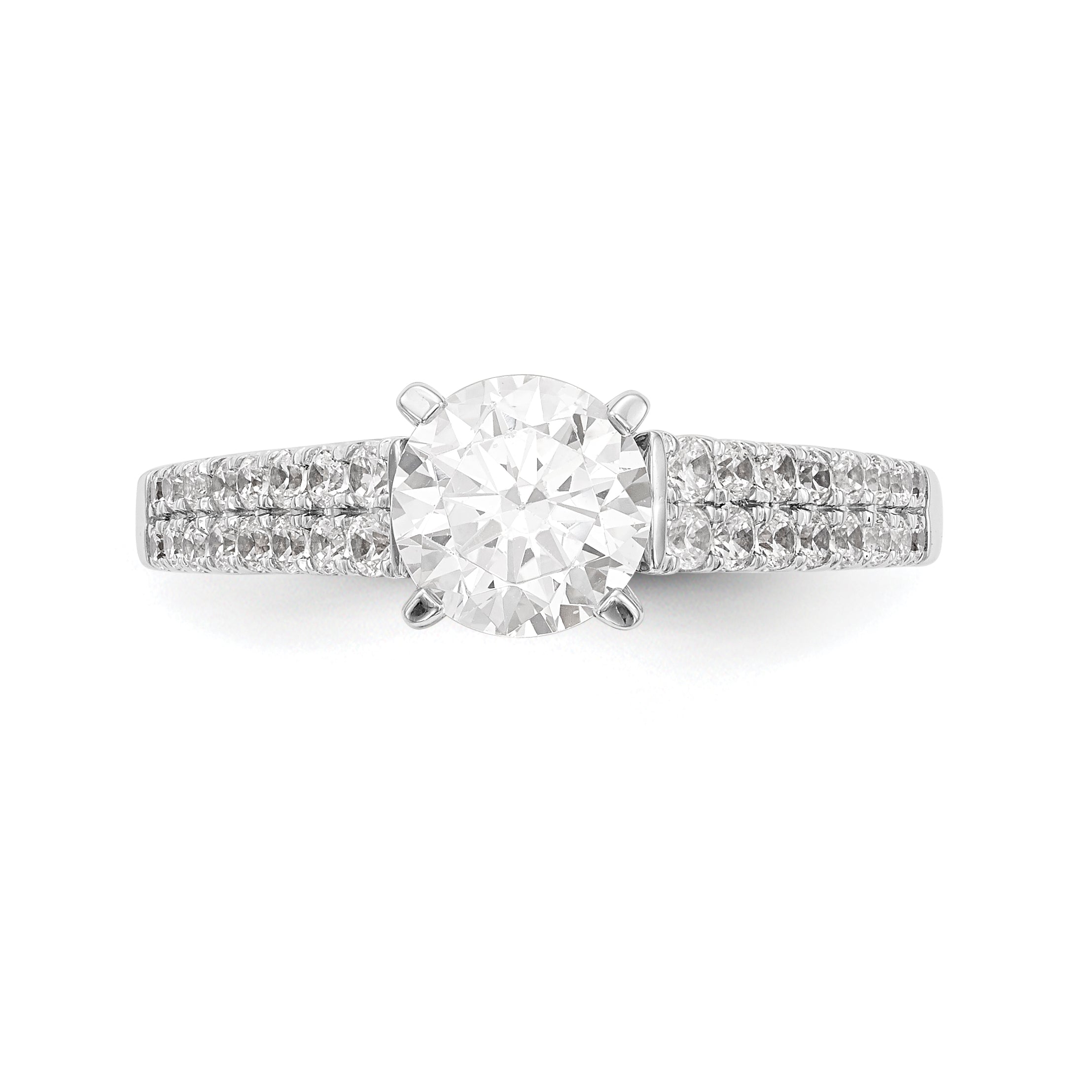 14K Weißgold Verlobungsring mit simulierten Diamanten