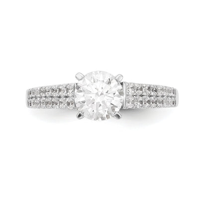 14K Weißgold Verlobungsring mit simulierten Diamanten