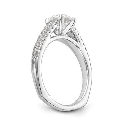 14K Weißgold Verlobungsring mit simulierten Diamanten