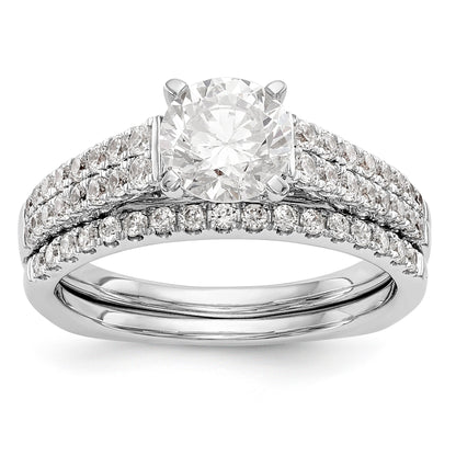 14K Weißgold Verlobungsring mit simulierten Diamanten