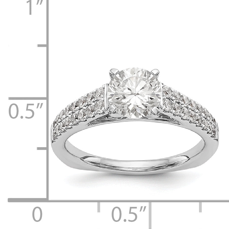 14K Weißgold Verlobungsring mit simulierten Diamanten