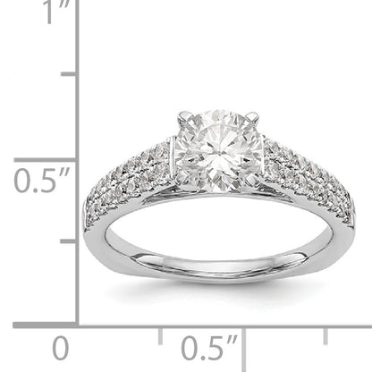 14K Weißgold Verlobungsring mit simulierten Diamanten