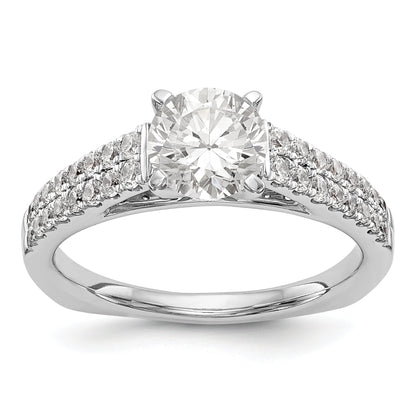 14K Weißgold Verlobungsring mit simulierten Diamanten
