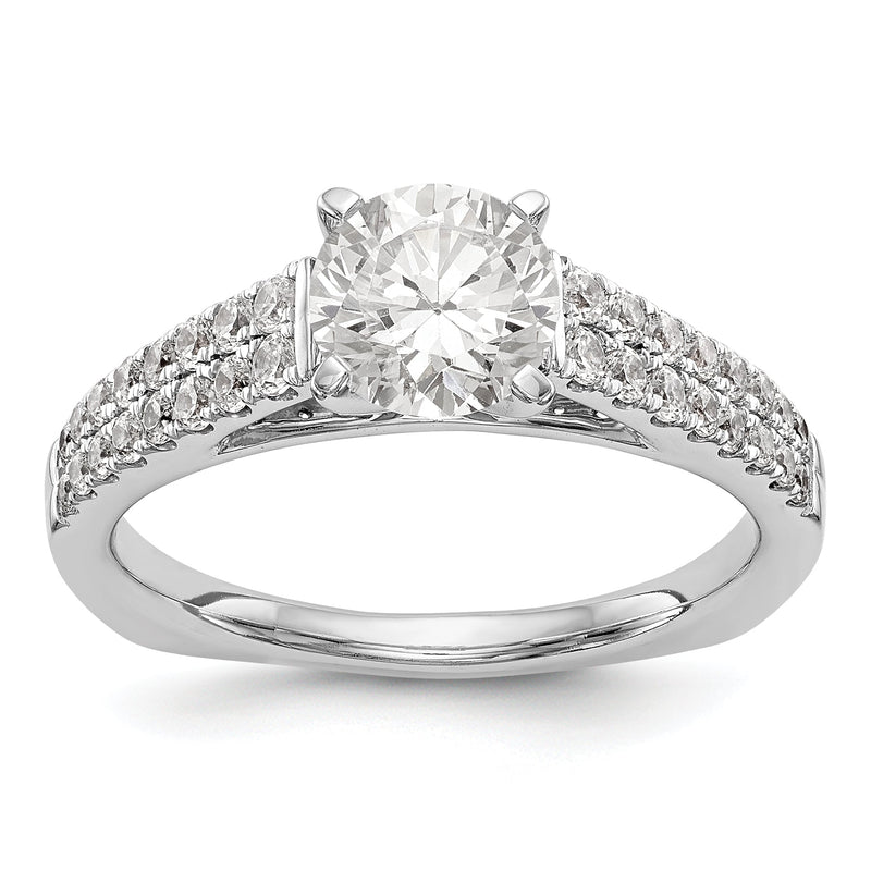 14K Weißgold Verlobungsring mit simulierten Diamanten