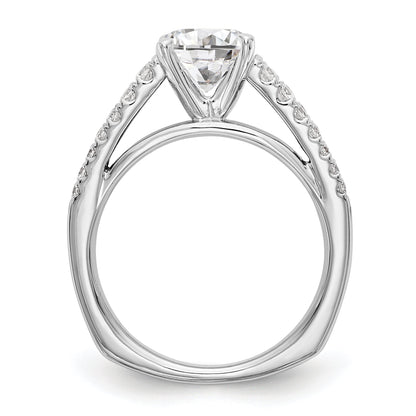 14K Weißgold Verlobungsring mit simulierten Diamanten