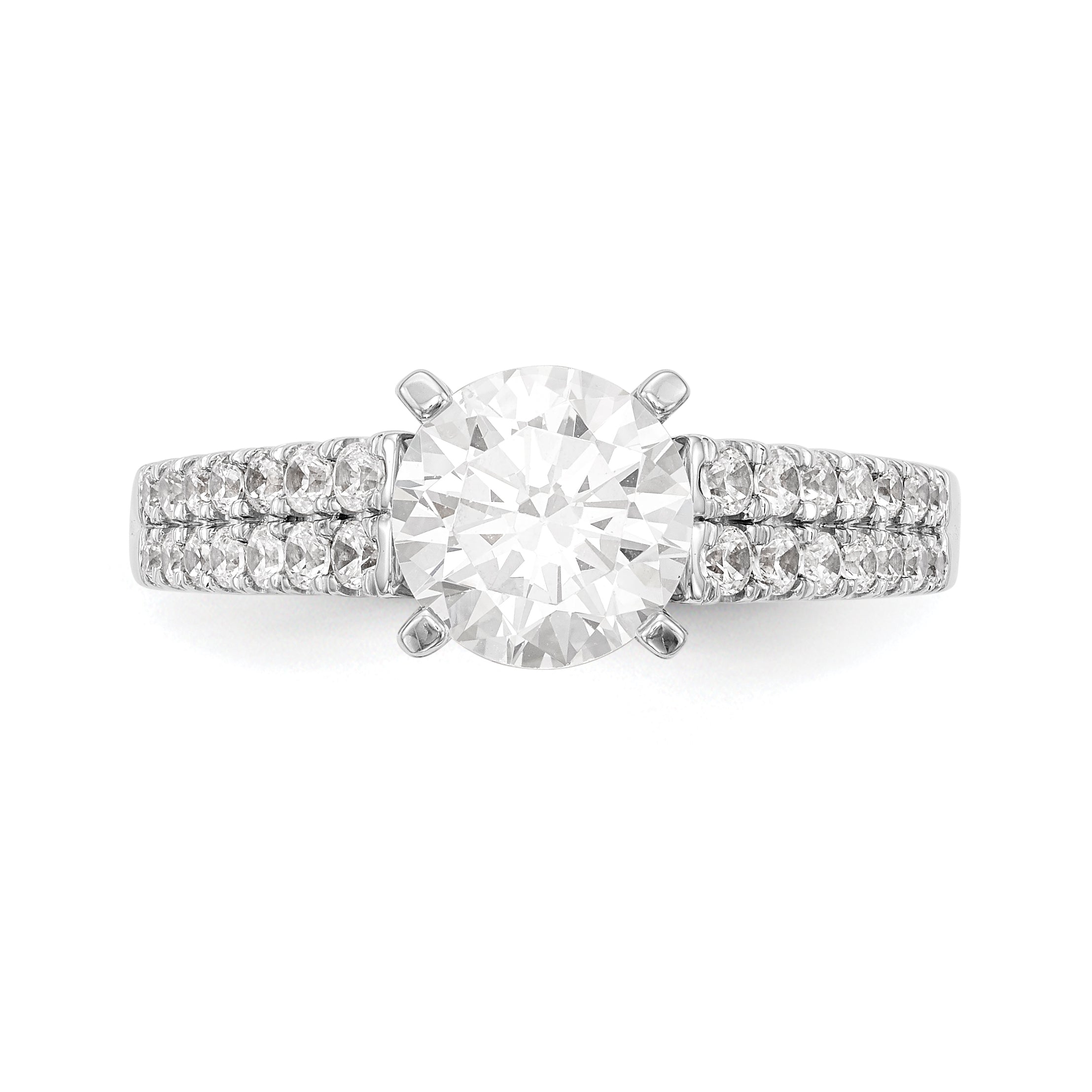 14K Weißgold Verlobungsring mit simulierten Diamanten