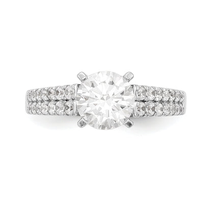 14K Weißgold Verlobungsring mit simulierten Diamanten
