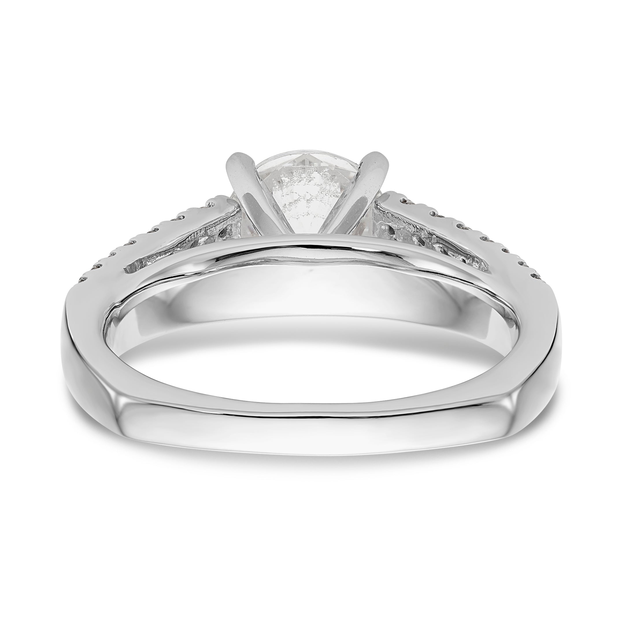14K Weißgold Verlobungsring mit simulierten Diamanten