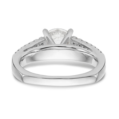 14K Weißgold Verlobungsring mit simulierten Diamanten