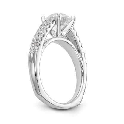 14K Weißgold Verlobungsring mit simulierten Diamanten