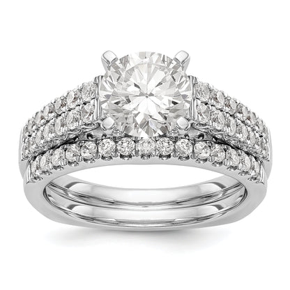 14K Weißgold Verlobungsring mit simulierten Diamanten