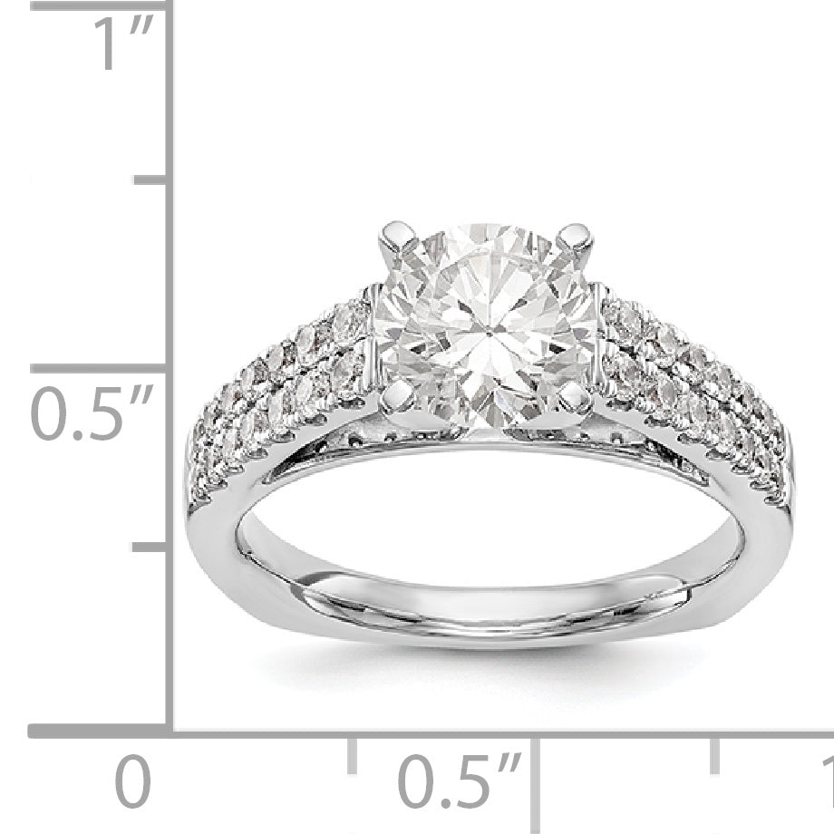 14K Weißgold Verlobungsring mit simulierten Diamanten