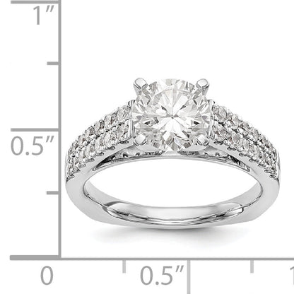 14K Weißgold Verlobungsring mit simulierten Diamanten