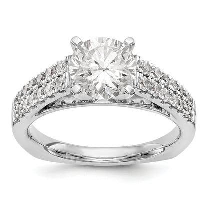14K Weißgold Verlobungsring mit simulierten Diamanten
