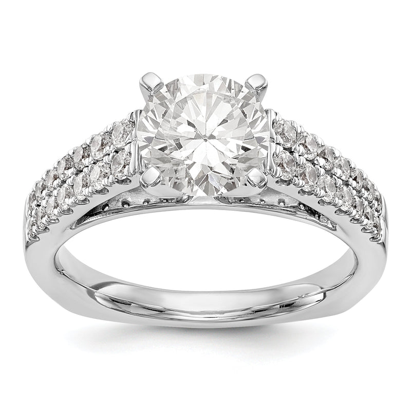 14K Weißgold Verlobungsring mit simulierten Diamanten