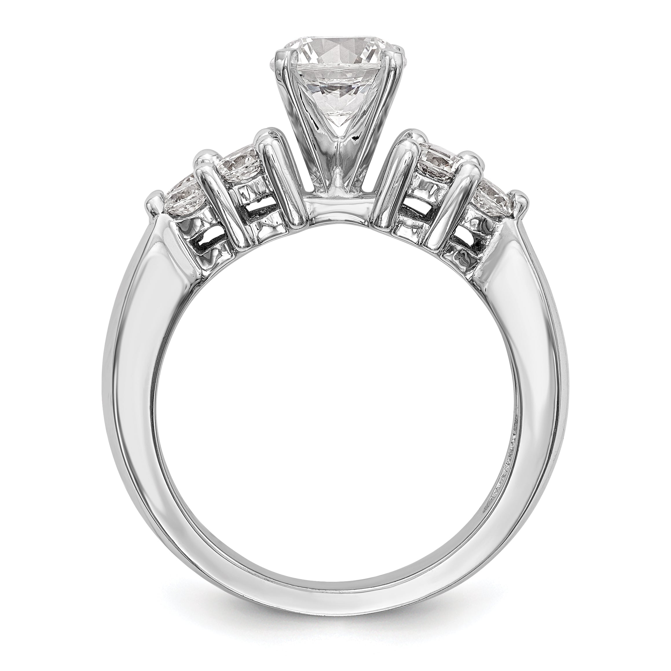 14K Weißgold Verlobungsring mit Diamant in Krappenfassung