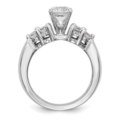 14K Weißgold Verlobungsring mit Diamant in Krappenfassung