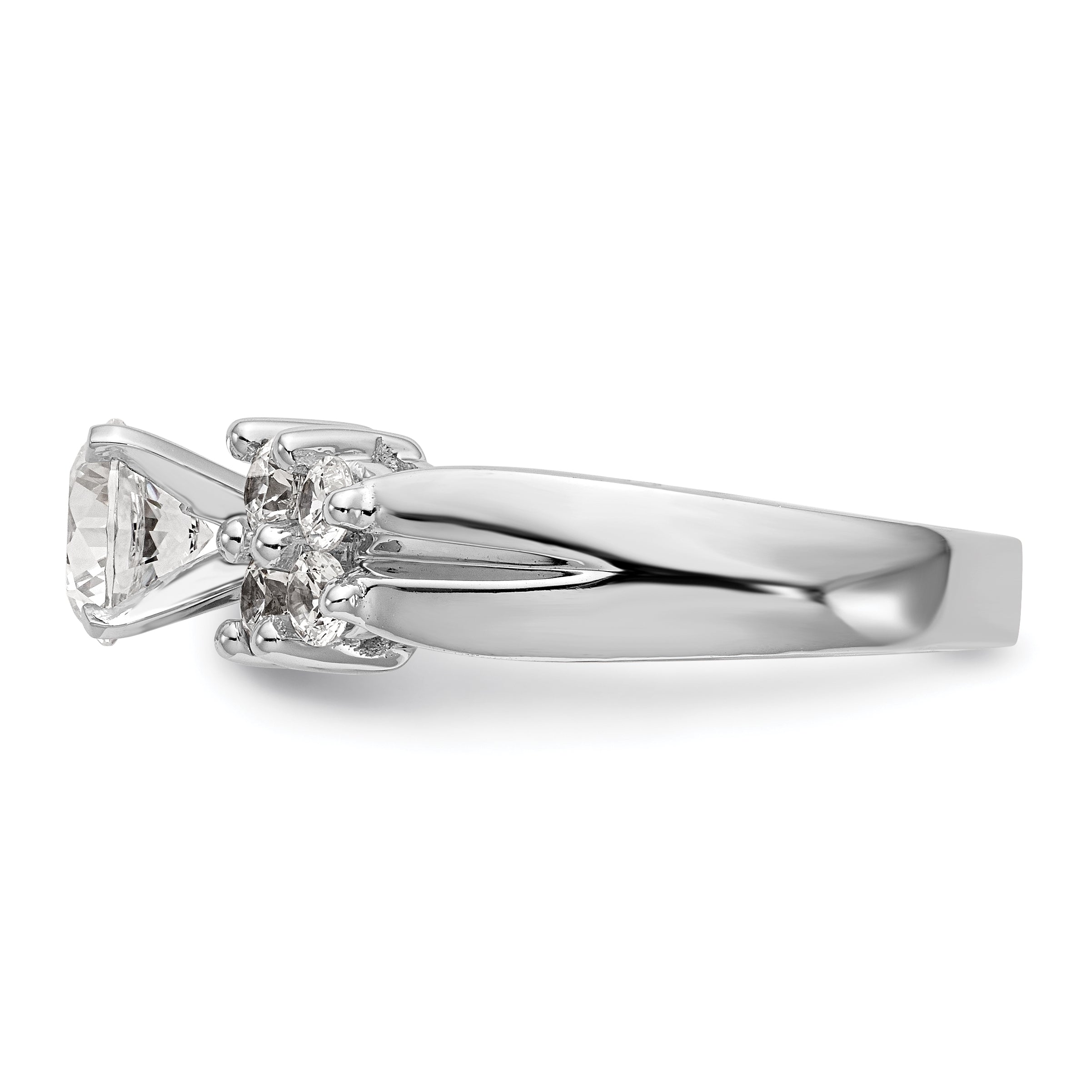 14K Weißgold Verlobungsring mit Diamant in Krappenfassung