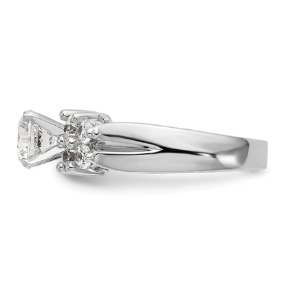 14K Weißgold Verlobungsring mit Diamant in Krappenfassung