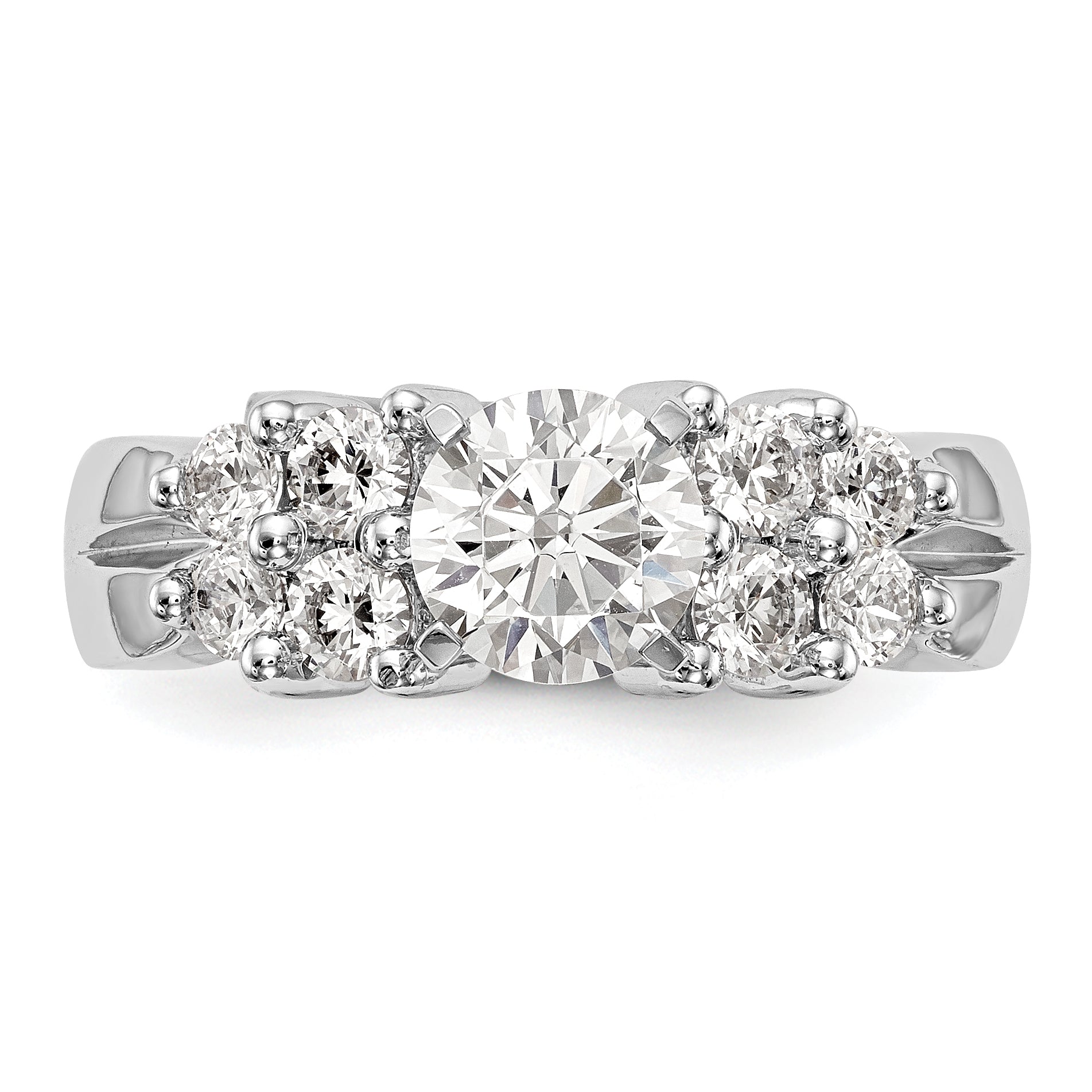 14K Weißgold Verlobungsring mit Diamant in Krappenfassung