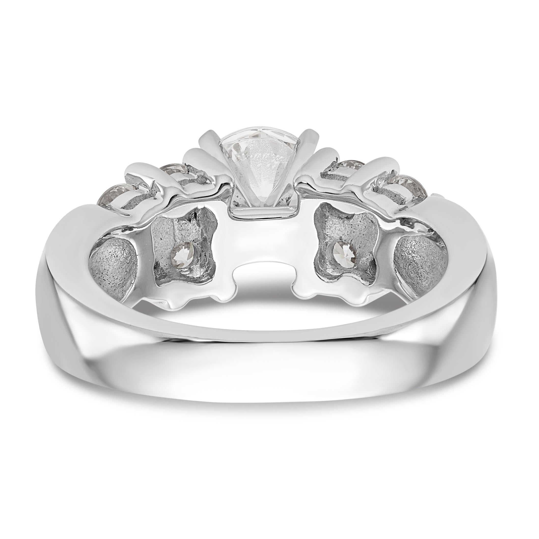 14K Weißgold Verlobungsring mit Diamant in Krappenfassung