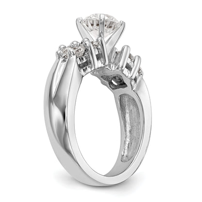 14K Weißgold Verlobungsring mit Diamant in Krappenfassung