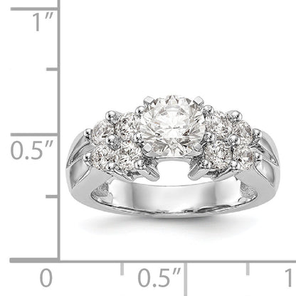 14K Weißgold Verlobungsring mit Diamant in Krappenfassung