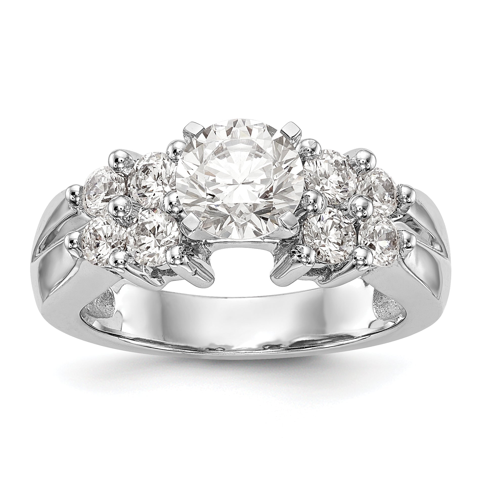 14K Weißgold Verlobungsring mit Diamant in Krappenfassung