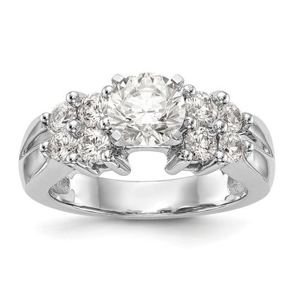 14K Weißgold Verlobungsring mit Diamant in Krappenfassung