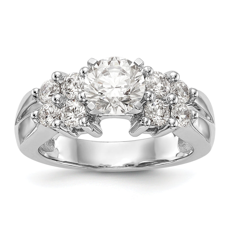 14K Weißgold Verlobungsring mit Diamant in Krappenfassung