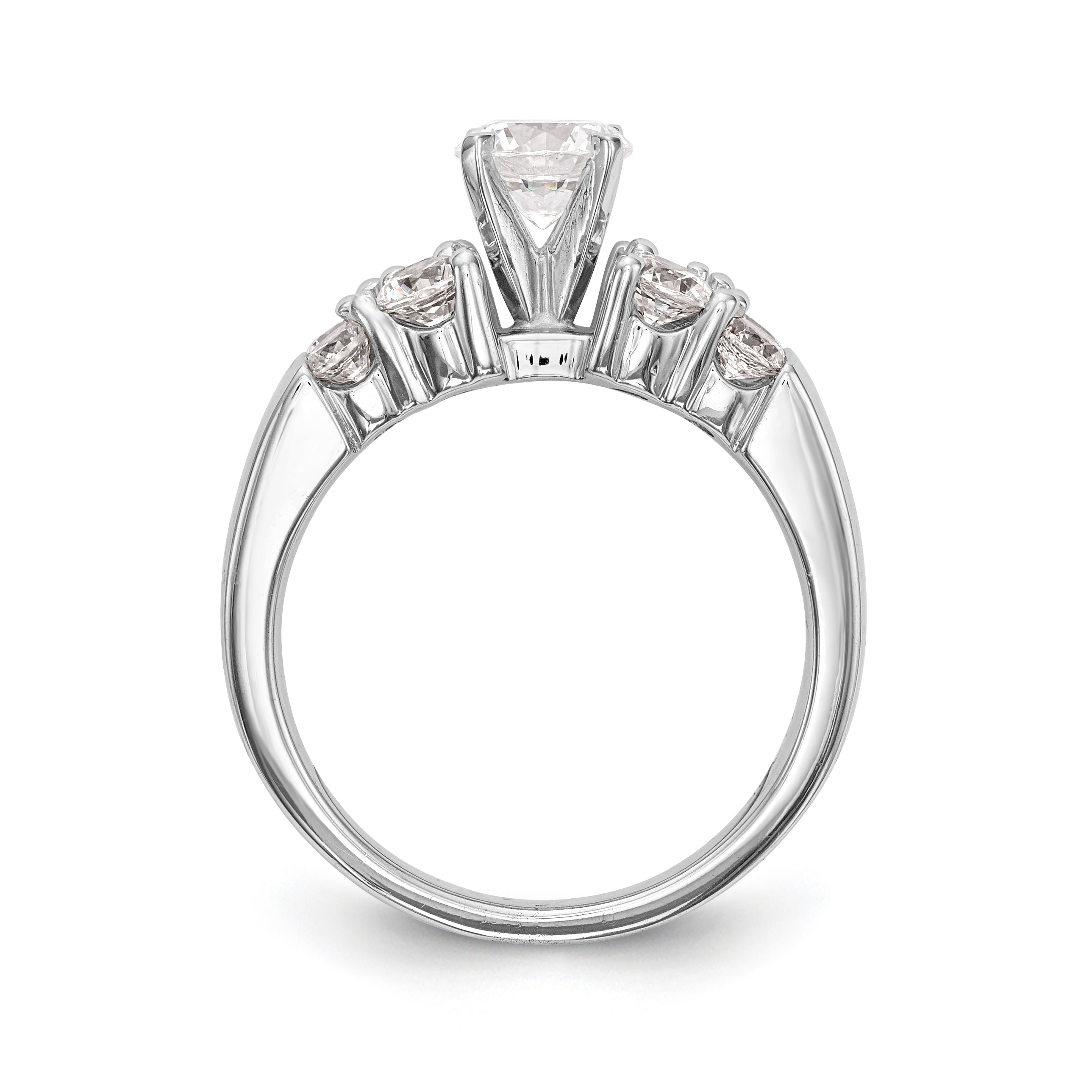 14K Weißgold Diamant-Verlobungsring mit Krappenfassung