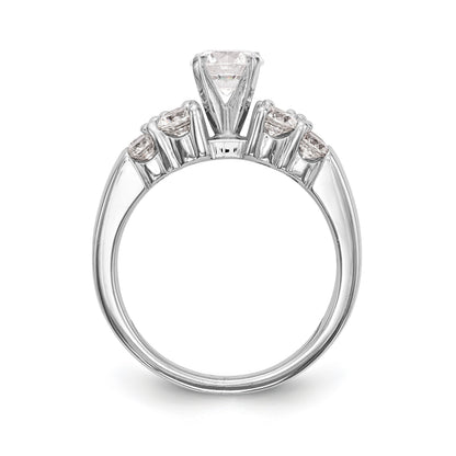 14K Weißgold Diamant-Verlobungsring mit Krappenfassung