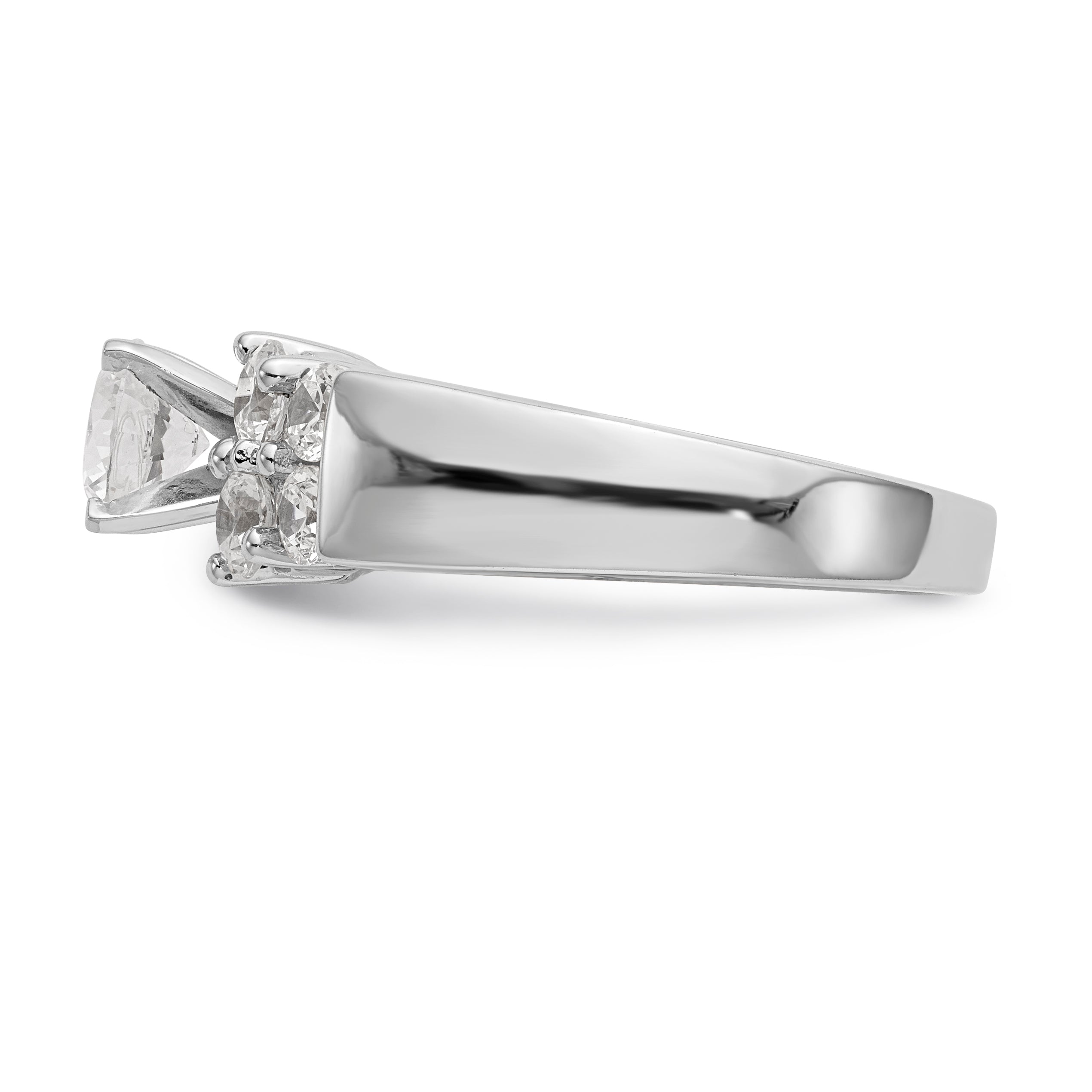 14K Weißgold Diamant-Verlobungsring mit Krappenfassung