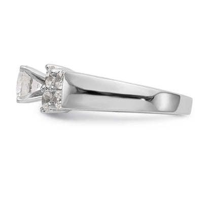 14K Weißgold Diamant-Verlobungsring mit Krappenfassung