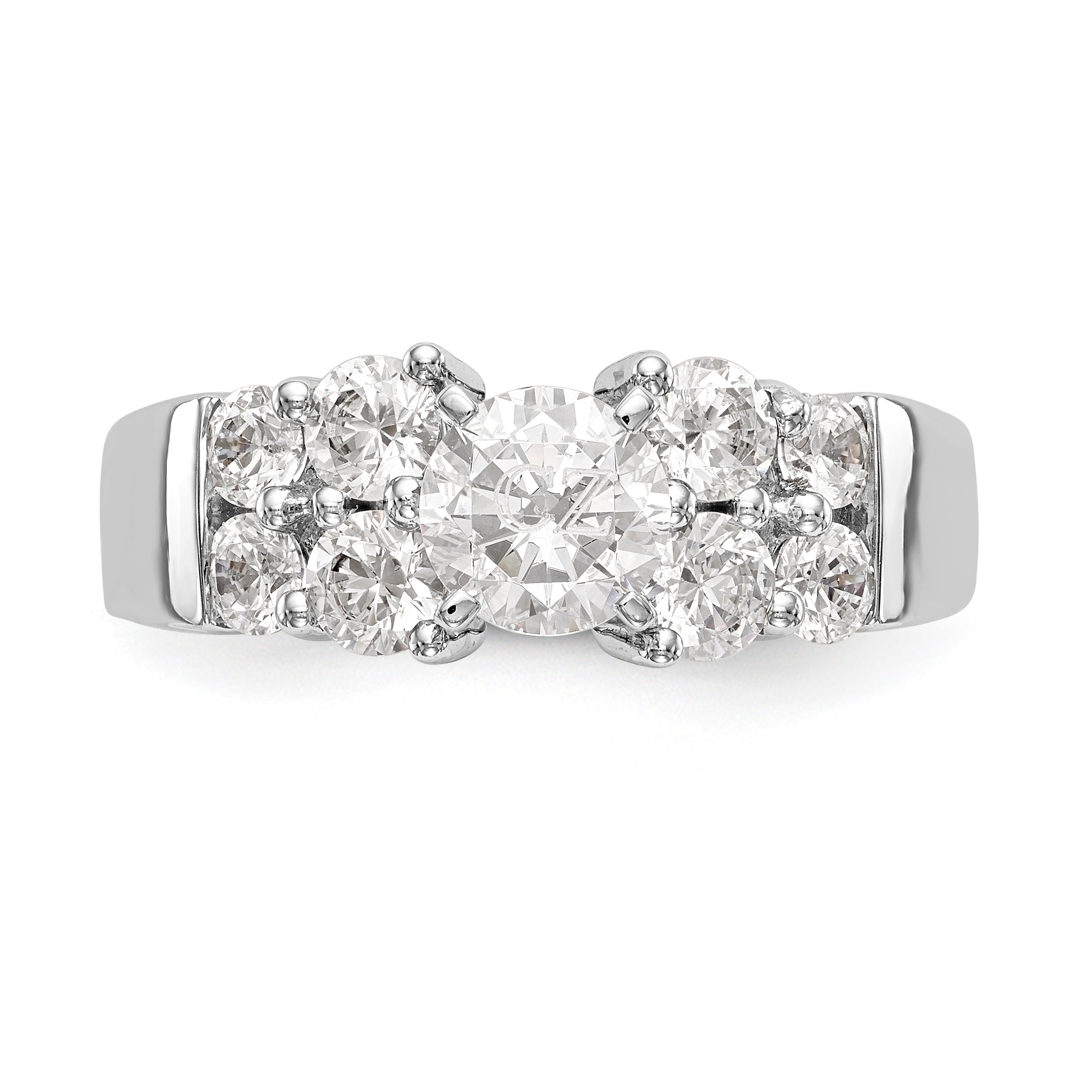 14K Weißgold Diamant-Verlobungsring mit Krappenfassung