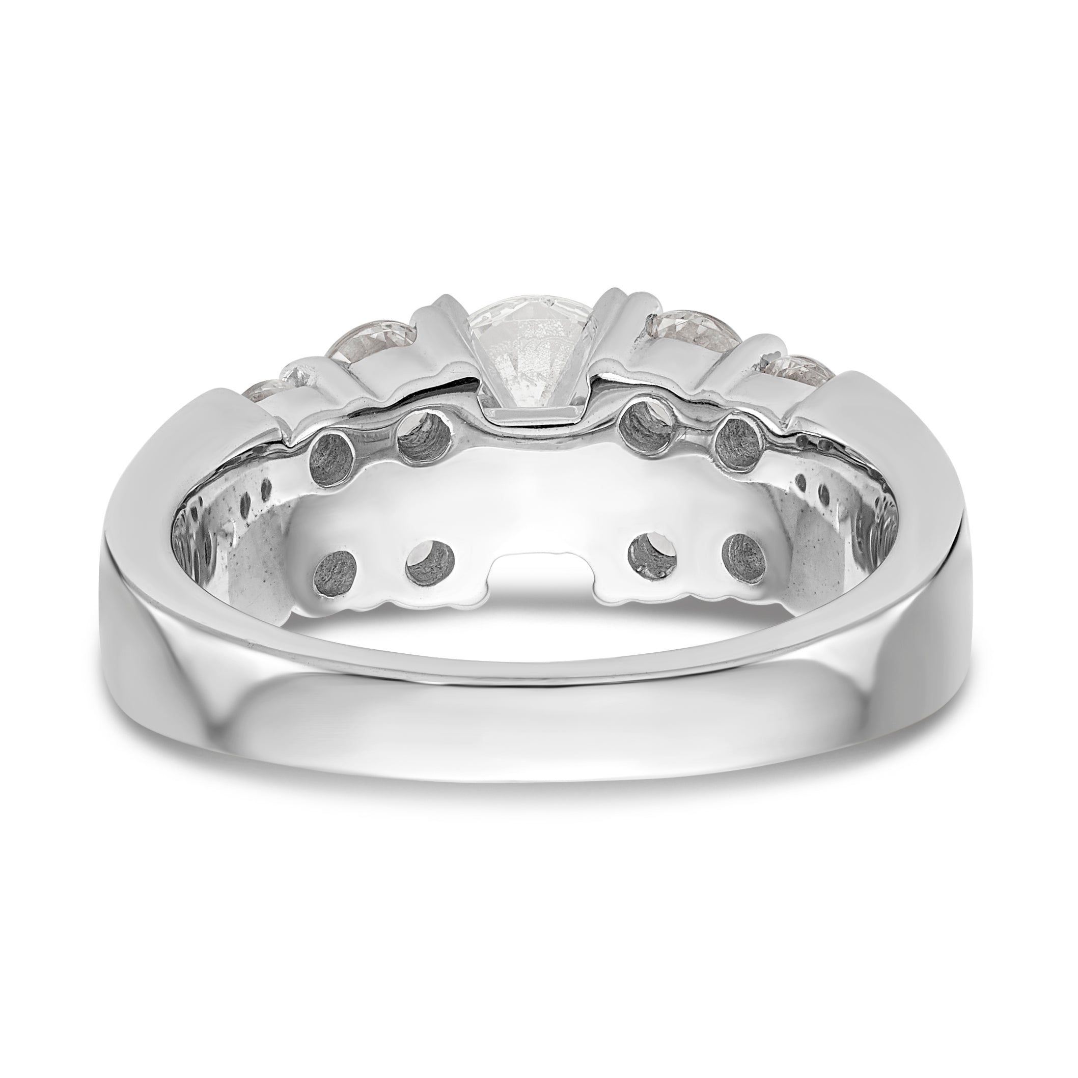 14K Weißgold Diamant-Verlobungsring mit Krappenfassung