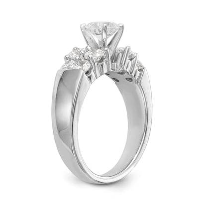 14K Weißgold Diamant-Verlobungsring mit Krappenfassung
