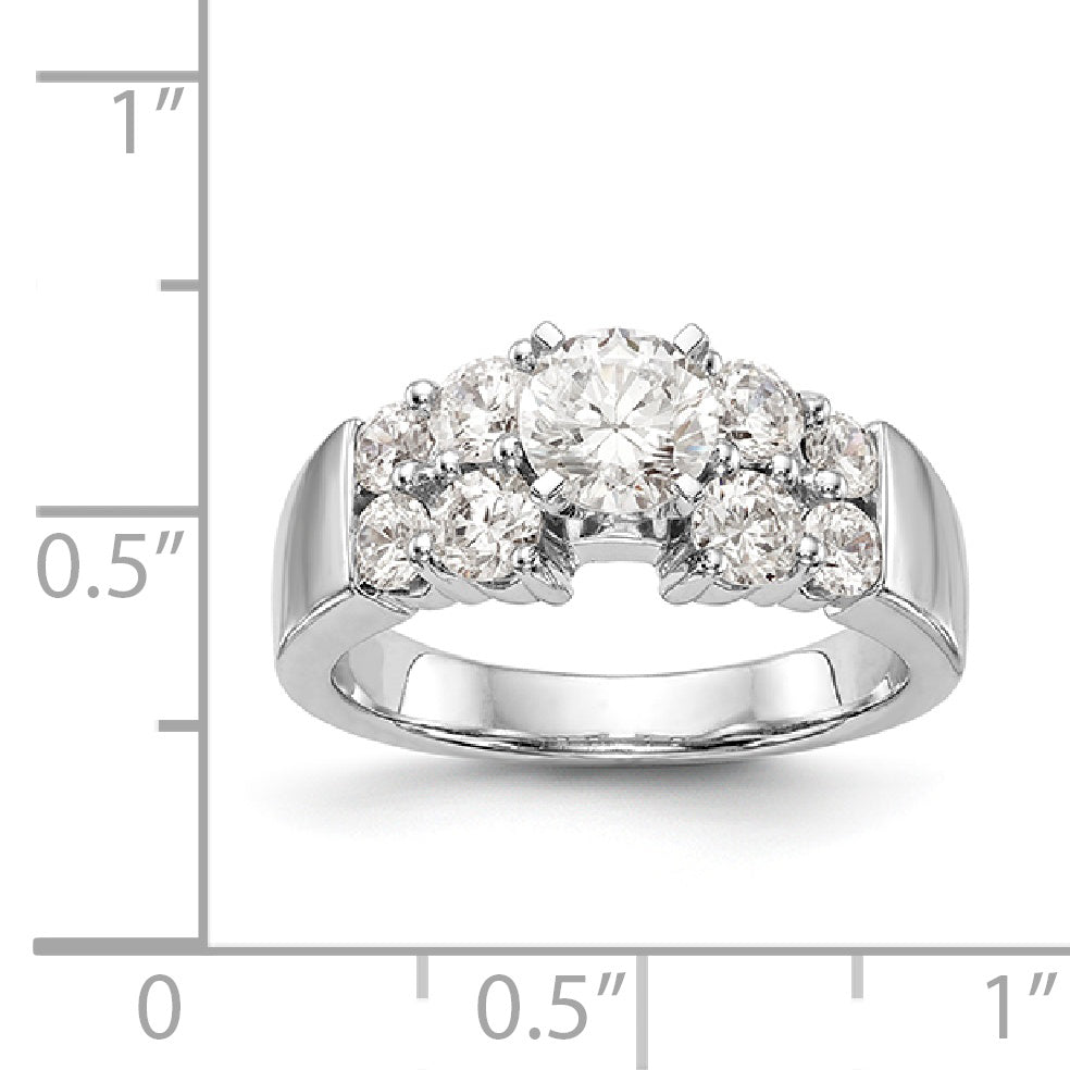 14K Weißgold Diamant-Verlobungsring mit Krappenfassung