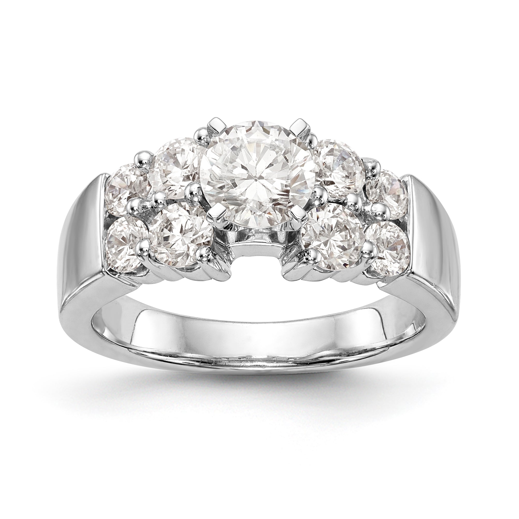 14K Weißgold Diamant-Verlobungsring mit Krappenfassung