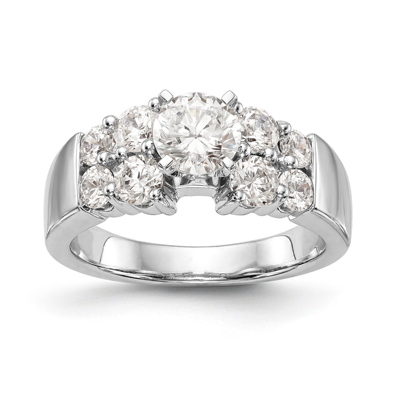 14K Weißgold Diamant-Verlobungsring mit Krappenfassung