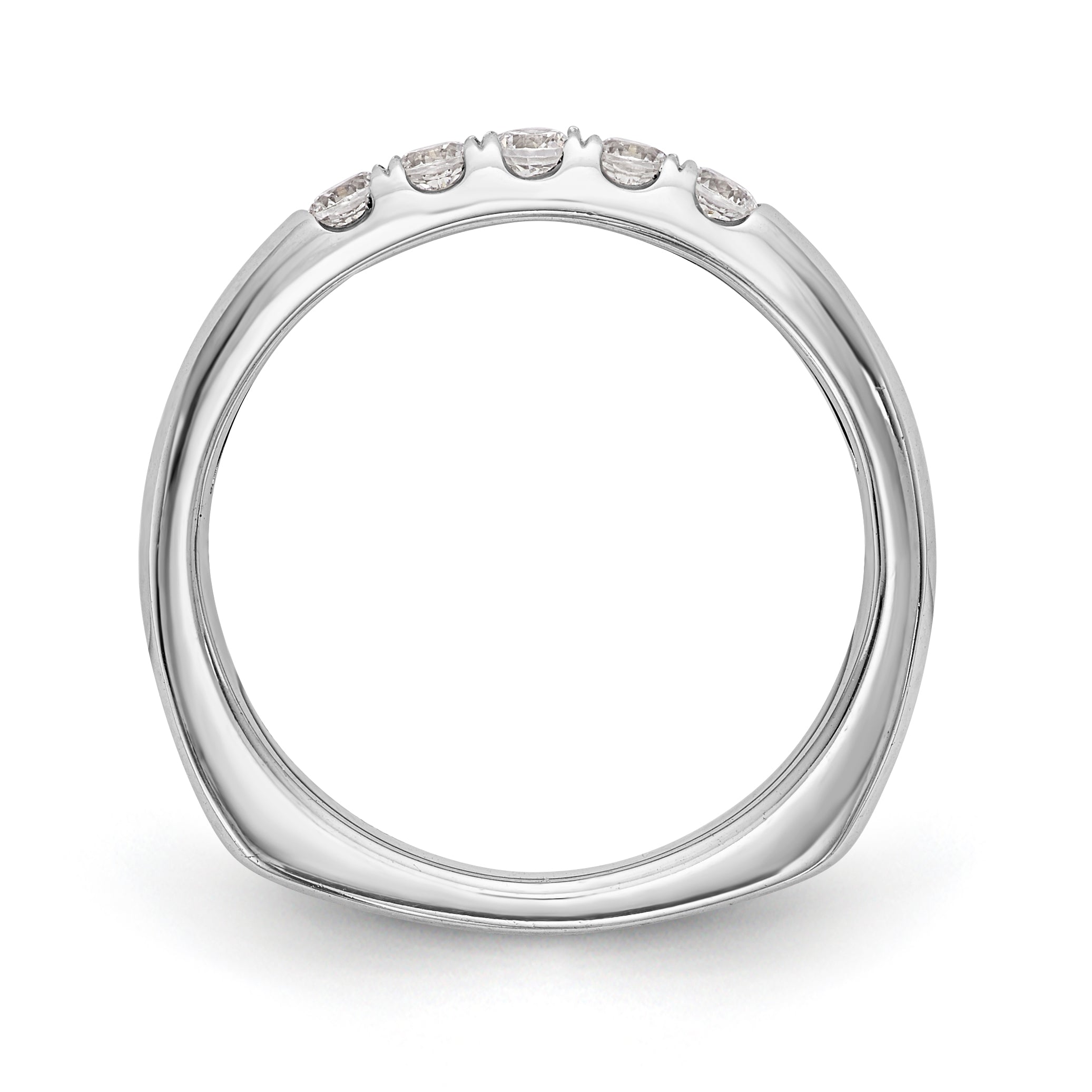 14K Weißgold Diamant-Trauring