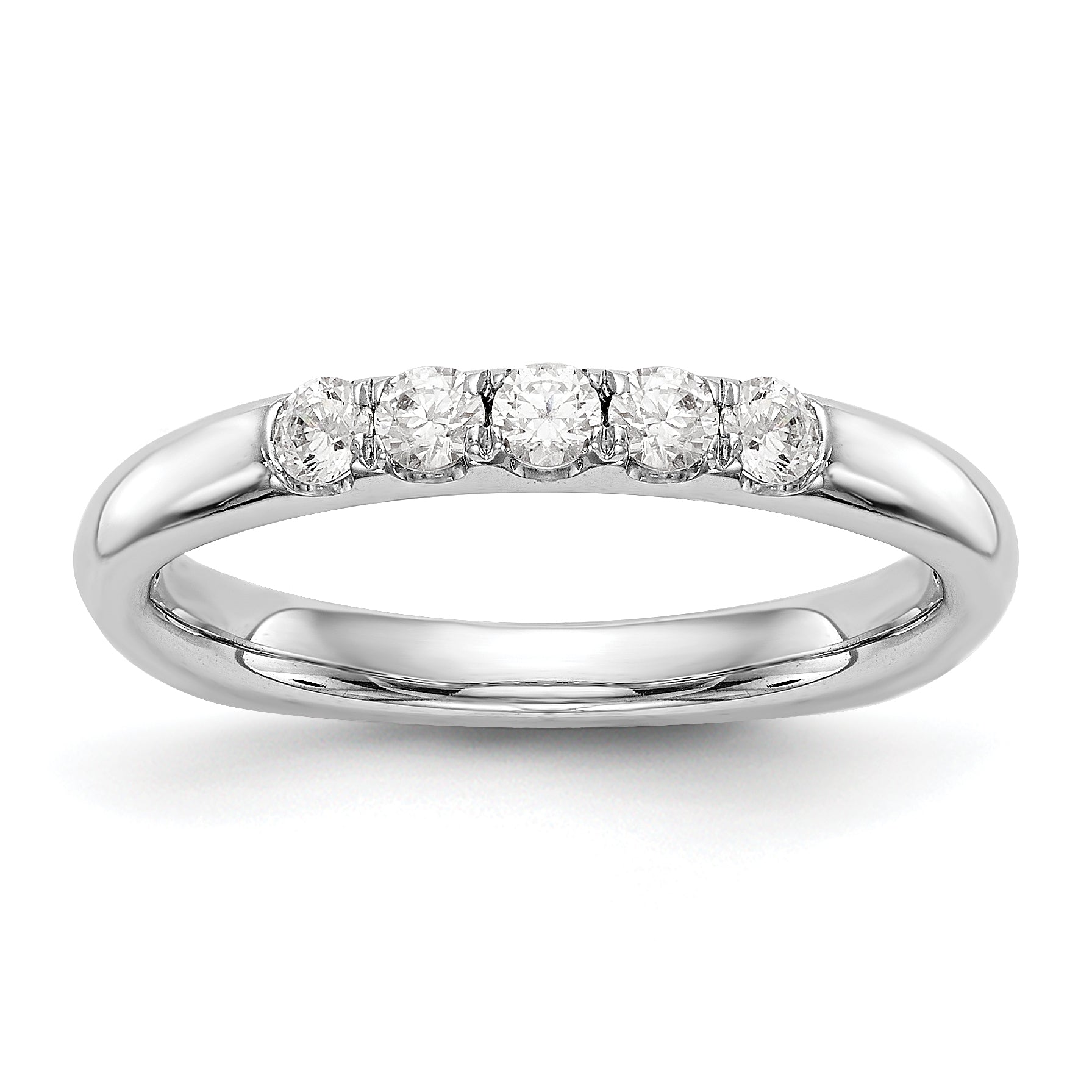 14K Weißgold Diamant-Trauring