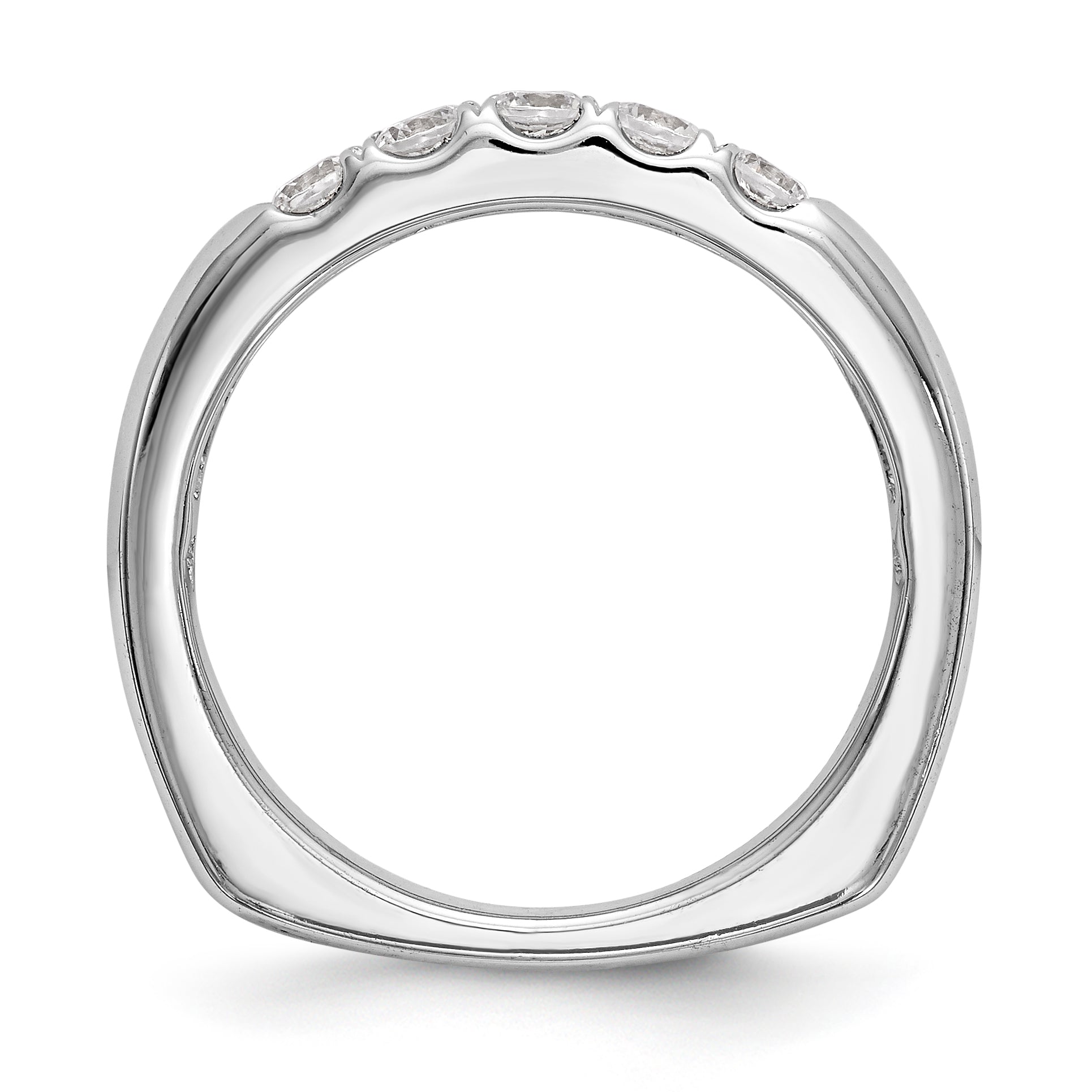 14K Weißgold Diamant-Trauring