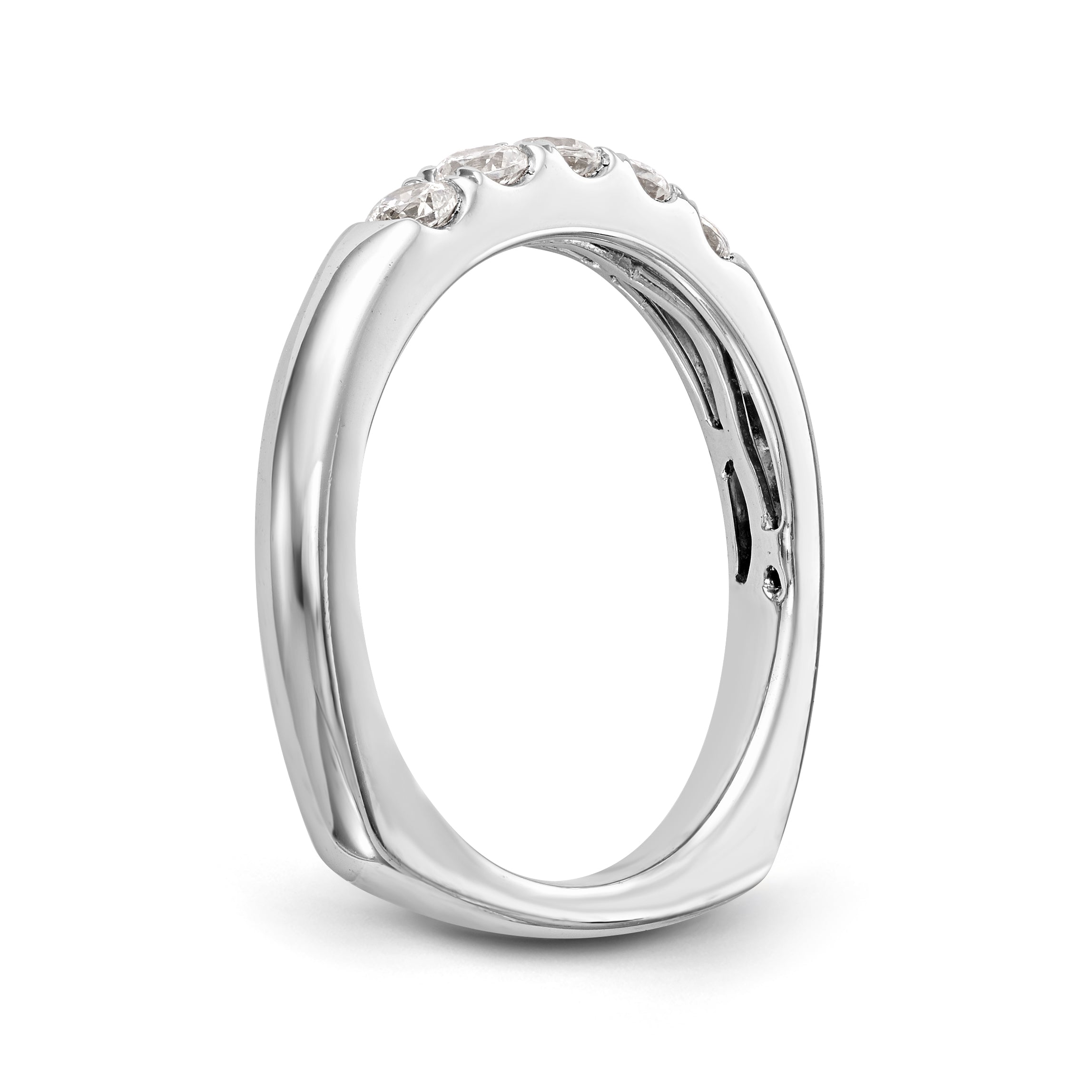 14K Weißgold Diamant-Trauring
