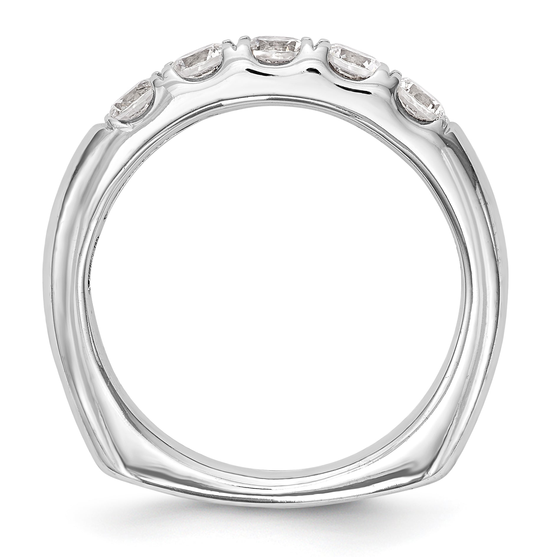 14K Weißgold Diamant-Trauring