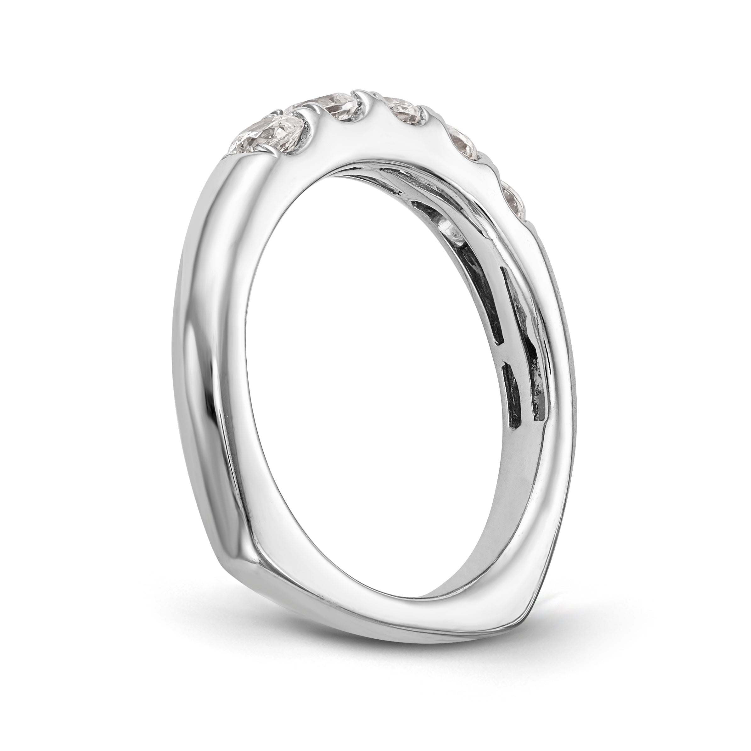 14K Weißgold Diamant-Trauring