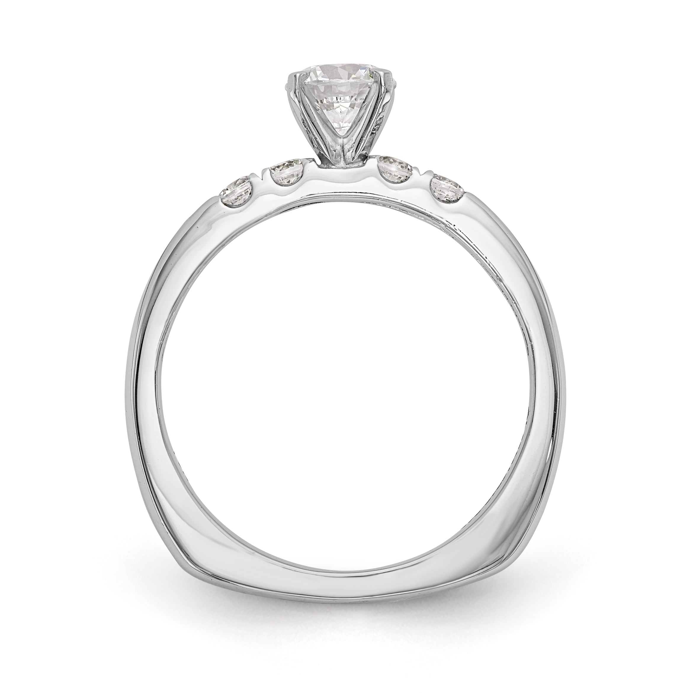 14K Weißgold Diamant-Verlobungsring mit Krappenfassung