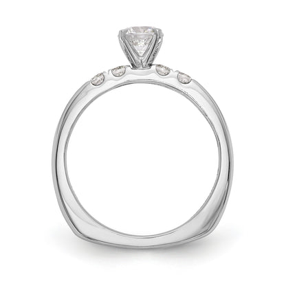 14K Weißgold Diamant-Verlobungsring mit Krappenfassung